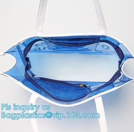 PVC Tote Shopper Square Handbag Ladies Shoulder Beach Bag, pvc waterproof shoulder beach bag with two bags, handle shoul supplier