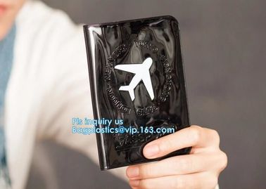 New Arrival Plastic PVC Passport cover, Fashion journey 3D PVC synthetic leather travel map passport cover, passport pac supplier