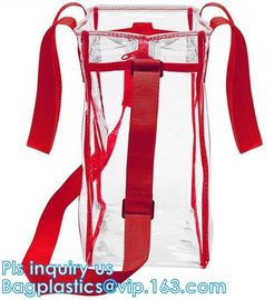 Clear PVC shopping reusable tote bags with carry handle, pvc Tote Bag Customize Logo pvc Shopping Bag, Custom Promotiona supplier