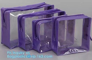 fashion custom pvc shopping bag with your logo, eco-friendly transparent shopping bag by machine for cosmetic gift cheap supplier