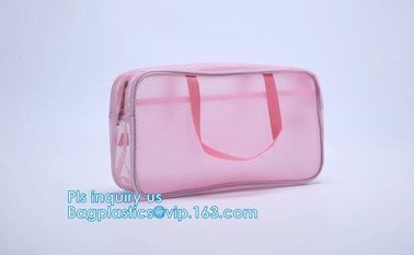 multi-purpose washable portable breathable 3 pcs polyester mesh travel cosmetic bag, Mesh Zipper Black Makeup Pouch Cosm supplier