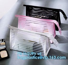 Toilet Towel Packaging Custom Clear Plastic PVC Travel Cosmetic Bag with Zipper, Eco friendly clear pvc zip lock pouch Z supplier