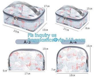 wholesale makeup bag travel pvc zipper bag, Organic Plastic PVC Bags Travel Cosmetic Bag seal Toiletry Zip Pouch, drawst supplier