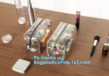 Travel Organizer Mini Cosmetics Clear Pvc Zipper Bag With Handles, vinyl pvc travel cosmetic packaging bag with zipper, supplier