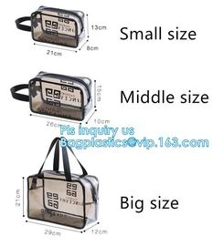 PVC multi function cosmetic case, PVC Transparent Women Travel Costmetic Bag Fashion Portable Trunk Zipper Makeup Organi supplier