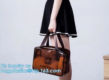 PVC multi function cosmetic case, PVC Transparent Women Travel Costmetic Bag Fashion Portable Trunk Zipper Makeup Organi supplier