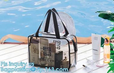 PVC multi function cosmetic case, PVC Transparent Women Travel Costmetic Bag Fashion Portable Trunk Zipper Makeup Organi supplier