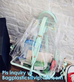 backpack wholesale with padded straps, Promotional Transparent PVC School Backpack with Customized Logo Clear Children B supplier