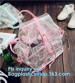 backpack wholesale with padded straps, Promotional Transparent PVC School Backpack with Customized Logo Clear Children B supplier