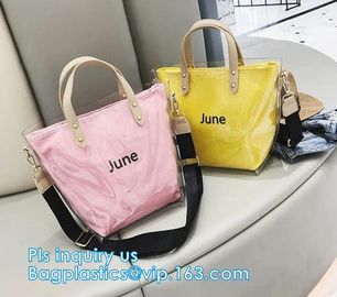 pvc shoulder bag transparent holographic handbag, handbag and shoulder ladies sling bag, jelly fashion pvc lady handbag supplier