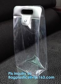 OEM Custom PVC Loop Handle Image Printed Plastic Shopping Bag, Sewing non-woven handle pvc clear packaging bag, statione supplier
