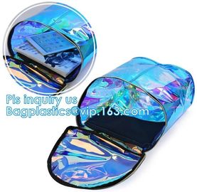 promotional clear waterproof plastic cosmetic packaging handle zipper top pouch printed transparent pvc bag, Cosmetic Ba supplier