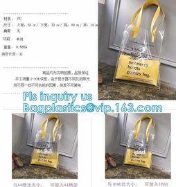 Reusable PVC Soft Loop Handle Bags, long handle clear pvc bedding yellow pvc blanket bag, transparent PVC handle plastic supplier