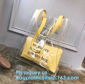 Toiletry Cosmetic Pvc Handle Bag, pvc bag withTube handle custom popular pvc bag wholesale, Waterproof Transparent Cosme supplier