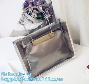 promotional pvc handbag for christmas, Shoulder Handbag with Interior Pocket, tote shoulder PVC sling clear vinyl beach supplier