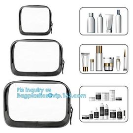 cusotm logo rope handle clear pvc bag with zipper, handle transparent cosmetic bag, k Make Up Travel Bag, Organize supplier