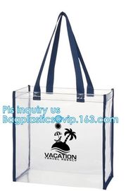 Promo PVC Plastic Shopping Handle Bag, Handling clear pvc blanket bags, handle reusable clear vinyl pvc cosmetic bags fo supplier