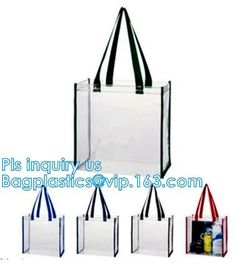 clear vinyl pvc zipper bags with handles, waterproof shopping clear pvc cosmetic handles plastic bag with snap button supplier