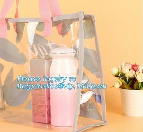 PVC Cosmetic Gift Bags Diy Christmas Packing Bags, bags with handle for retail display, Organizer Storage Bag Large PVC supplier