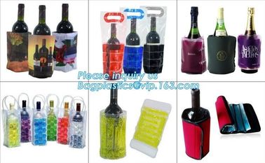 oem produced cooler pvc wine bag, ice bag for wine bottle/ PVC ice bag, bottle cooler dry ice bag for bar, restaurant supplier