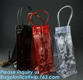 oem produced cooler pvc wine bag, ice bag for wine bottle/ PVC ice bag, bottle cooler dry ice bag for bar, restaurant supplier