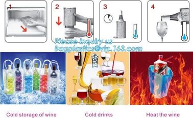 oem produced cooler pvc wine bag, ice bag for wine bottle/ PVC ice bag, bottle cooler dry ice bag for bar, restaurant supplier