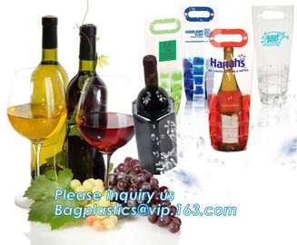 oem produced cooler pvc wine bag, ice bag for wine bottle/ PVC ice bag, bottle cooler dry ice bag for bar, restaurant supplier