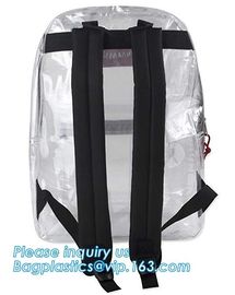 High School Pvc Backpack Bag In Bag In America With Cosmetic Bag, Clear pvc backpack, clear plastic bags, clear backpack supplier