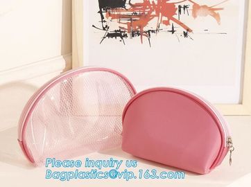 Girl Glitter PVC Fashion Cosmetic Bag, portable travel makeup bag cases bulk women handbag custom transparent clear pvc supplier