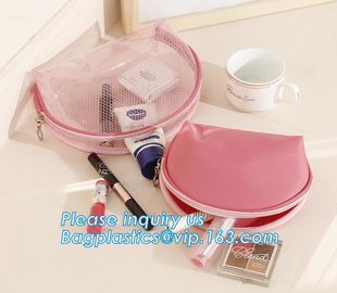 Girl Glitter PVC Fashion Cosmetic Bag, portable travel makeup bag cases bulk women handbag custom transparent clear pvc supplier