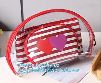 Girl Glitter PVC Fashion Cosmetic Bag, portable travel makeup bag cases bulk women handbag custom transparent clear pvc supplier