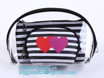 Girl Glitter PVC Fashion Cosmetic Bag, portable travel makeup bag cases bulk women handbag custom transparent clear pvc supplier