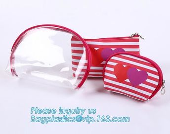 Girl Glitter PVC Fashion Cosmetic Bag, portable travel makeup bag cases bulk women handbag custom transparent clear pvc supplier