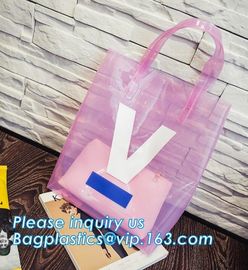 PVC Mini Letter Printed Handbag Clear Laser Shoulder Bag For Women Children, travel gift garment wine makeup shoulder ha supplier