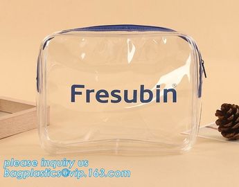 Soft PVC EVA Clear Plastic Vinyl Cosmetic Packaging Bag with Zipper, makeup pouch transparent PVC clear cosmetic bags supplier