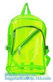 Multi-pockets School Outdoor Clear Transparent PVC Daypack Backpack, Heavy-duty clear PVC school travel backpack with pa supplier