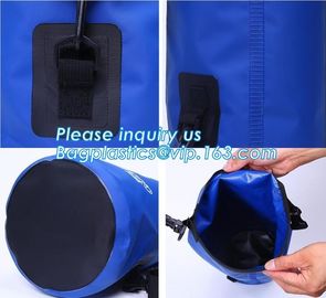 Custom Logo Low MOQ 500D PVC Tarpaulin 40L Outdoor Camping Hiking Climbing Bag Fully Waterproof Dry , Portable foldable supplier