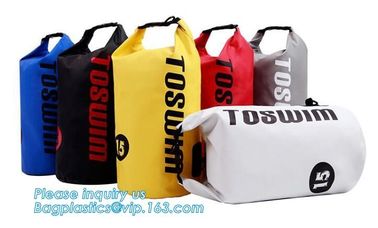 Custom Logo Low MOQ 500D PVC Tarpaulin 40L Outdoor Camping Hiking Climbing Bag Fully Waterproof Dry , Portable foldable supplier