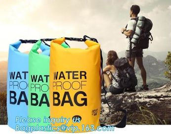 Custom Logo Low MOQ 500D PVC Tarpaulin 40L Outdoor Camping Hiking Climbing Bag Fully Waterproof Dry , Portable foldable supplier