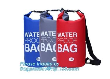 Custom Logo Low MOQ 500D PVC Tarpaulin 40L Outdoor Camping Hiking Climbing Bag Fully Waterproof Dry , Portable foldable supplier