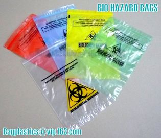 Biodegradable Material LDPE Biohazard Specimen Bag with Zipper, opaque Specimen biohazard zipper bags, lab specimen zipp supplier