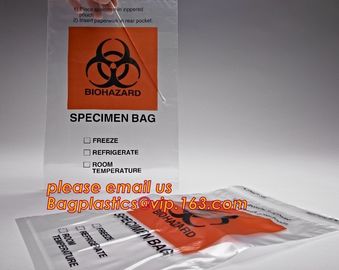 Biohazard LDPE lab specimen zipper bag customized Printing medicine bags, Pathology Specimen Medical Zipper Bag With Pri supplier