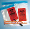 Biohazard medical specimen k bag high quality zipper bag, Specimen Transport Bag Zipper Bag with a Pouch bag, pac supplier