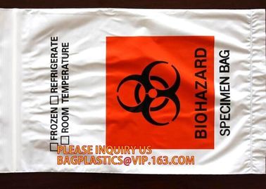 Biohazard specimen zipper bag Customized, zipper specimen store plastic biohazard bag manufacture sell, laboratory test supplier