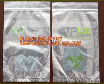 Biohazard specimen zipper bag Customized, zipper specimen store plastic biohazard bag manufacture sell, laboratory test supplier