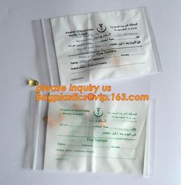 Eco friendly biohazard medicine k bag, FDA LDPE Materials Medical using Zipper Bags Plastic Zip lock bags with own supplier