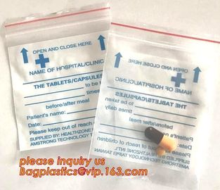 Medical Zipper Bag/LDPE Medical zipper bag/Medicine zipper Bag, writable medical k pills capsule packaging bag zip supplier