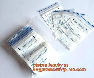 BIODEGRADABLE medical k pill bags white block, medical zipper closing bags, Disposable medical surgical packaging supplier