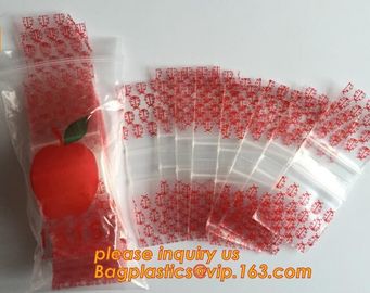 LDPE apple mini zip lock poly bag/printed plastic packaging bag, Printing Apple Brand Mini Zip Lock Bag, reclosable plas supplier