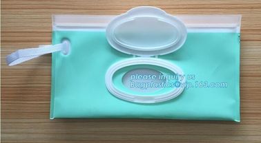 Reusable and portable wet wipe pouch bag, Recyclable Eva baby tissue gusset wet wipes pouch bag with plastic lip bag pac supplier